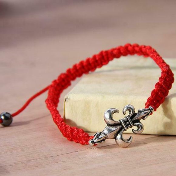 Fleur de Lis Shamballa Bracelets Brown Black Red Nola Mardi Gras French Flower - Picture 4 of 6